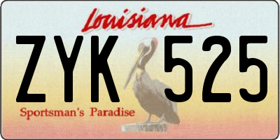 LA license plate ZYK525