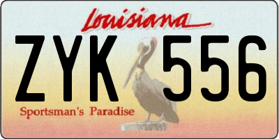 LA license plate ZYK556