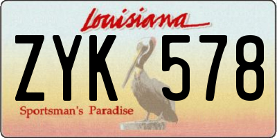 LA license plate ZYK578
