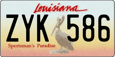 LA license plate ZYK586