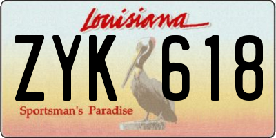 LA license plate ZYK618