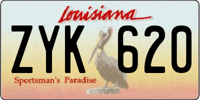 LA license plate ZYK620