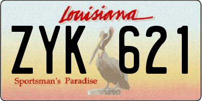 LA license plate ZYK621