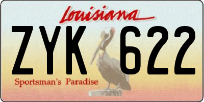 LA license plate ZYK622