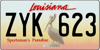 LA license plate ZYK623