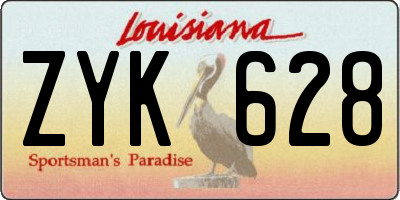 LA license plate ZYK628