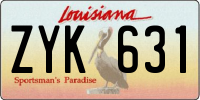 LA license plate ZYK631