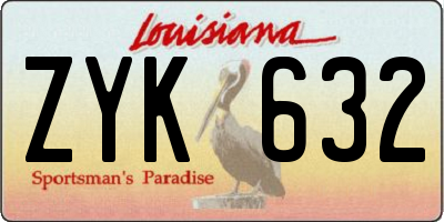 LA license plate ZYK632