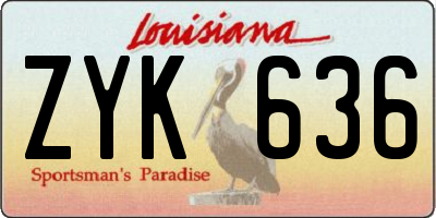 LA license plate ZYK636