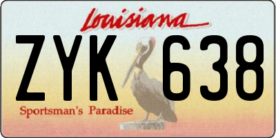 LA license plate ZYK638