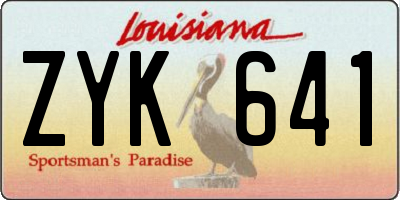 LA license plate ZYK641