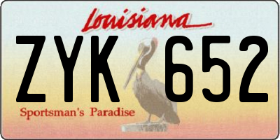 LA license plate ZYK652