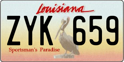 LA license plate ZYK659