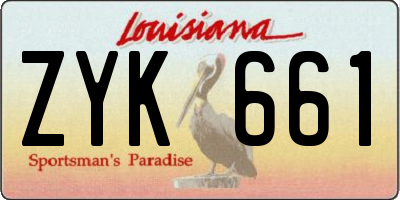 LA license plate ZYK661