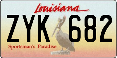 LA license plate ZYK682