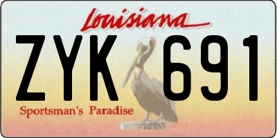 LA license plate ZYK691