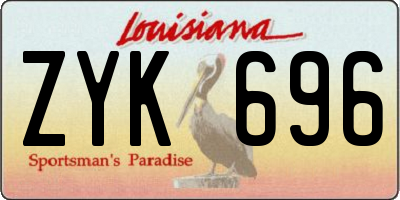 LA license plate ZYK696