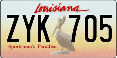 LA license plate ZYK705