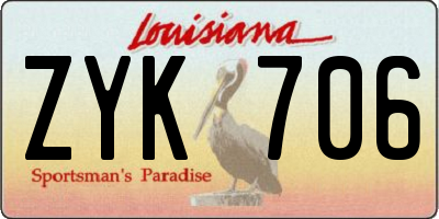 LA license plate ZYK706