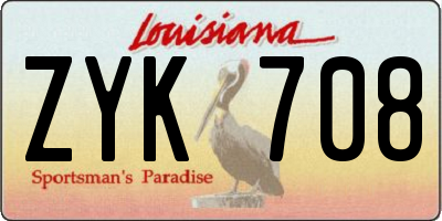 LA license plate ZYK708