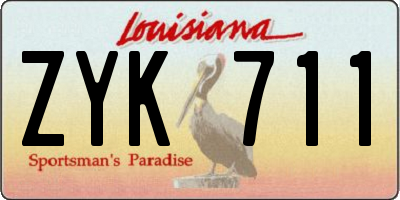 LA license plate ZYK711