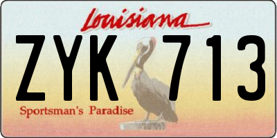 LA license plate ZYK713