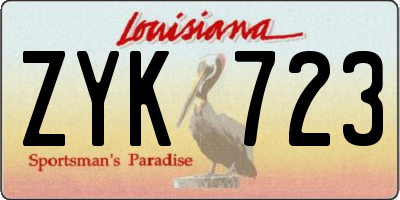LA license plate ZYK723