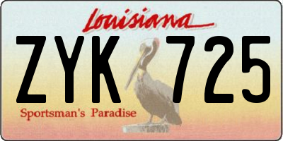 LA license plate ZYK725