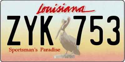 LA license plate ZYK753