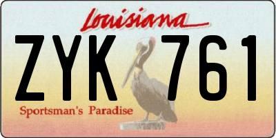 LA license plate ZYK761