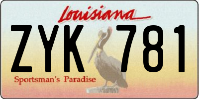 LA license plate ZYK781