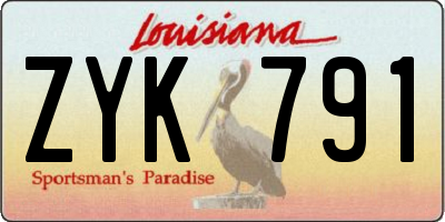 LA license plate ZYK791