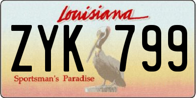 LA license plate ZYK799