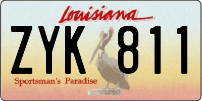 LA license plate ZYK811