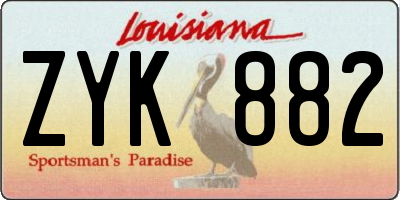 LA license plate ZYK882