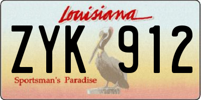 LA license plate ZYK912