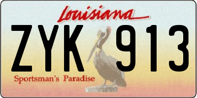 LA license plate ZYK913