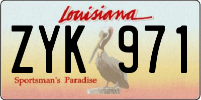 LA license plate ZYK971