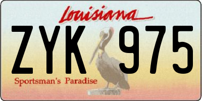 LA license plate ZYK975