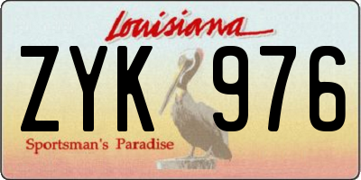 LA license plate ZYK976