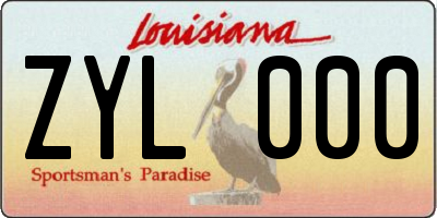 LA license plate ZYL000