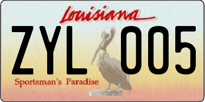 LA license plate ZYL005