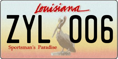 LA license plate ZYL006