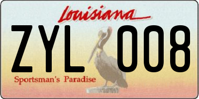 LA license plate ZYL008