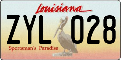 LA license plate ZYL028