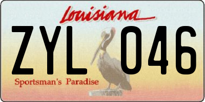 LA license plate ZYL046