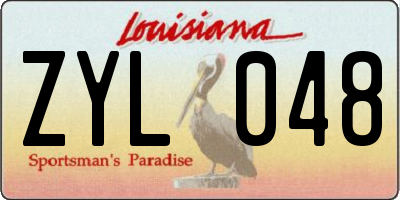 LA license plate ZYL048