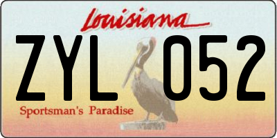 LA license plate ZYL052