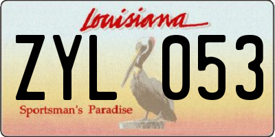 LA license plate ZYL053