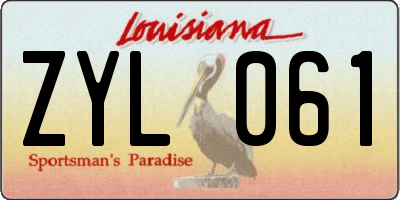 LA license plate ZYL061